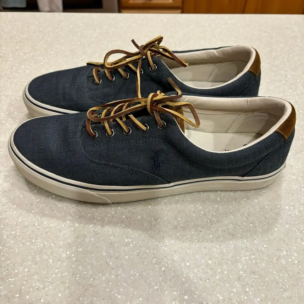 Polo Ralph Lauren Men's Size 13 Blue‎ Keaton-Pony Canvas Casual Boat Shoes